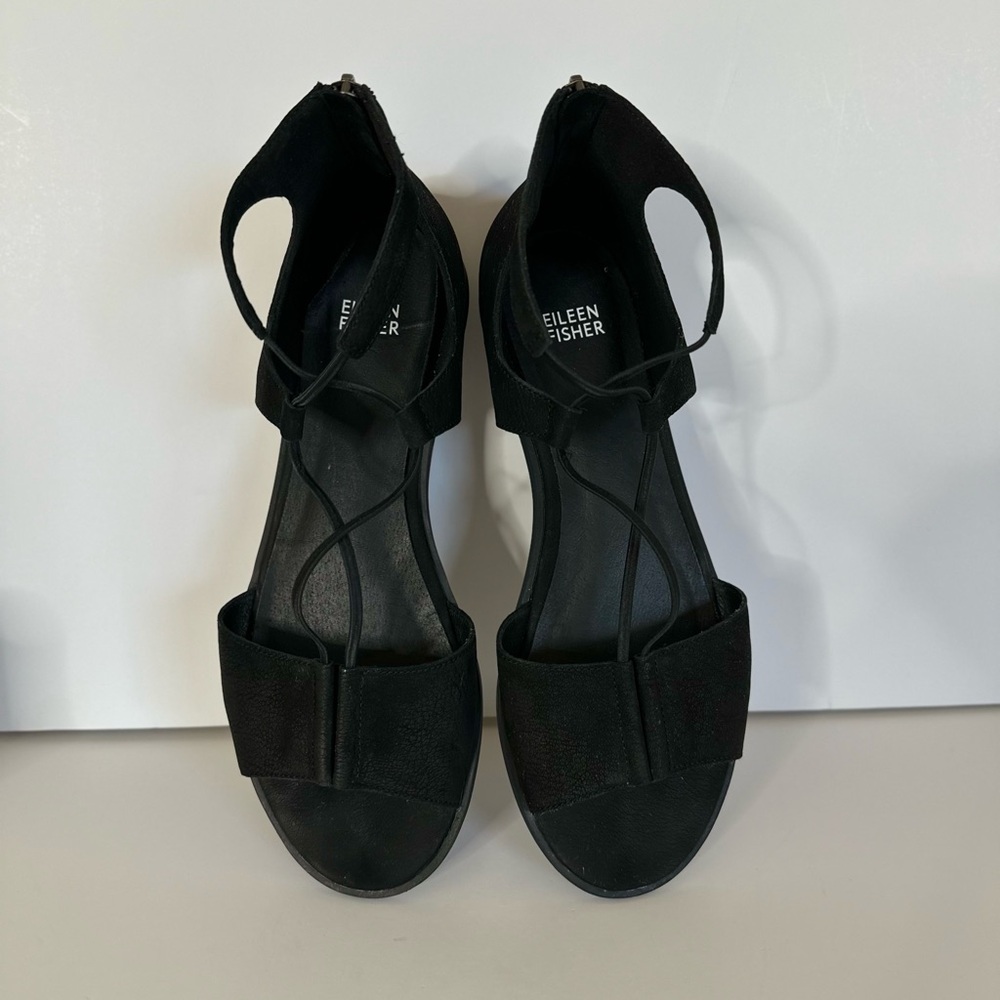 Eileen Fisher Rose Suede Flat Sandals
